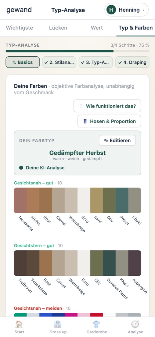Farbtyp mit Palette